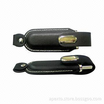 Leather USB Flash Drives, Support Plug-and-play Function, OEM and ODM Orders Welcomed